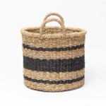 Woodbury - Round Striped Seagrass Basket | Wicka