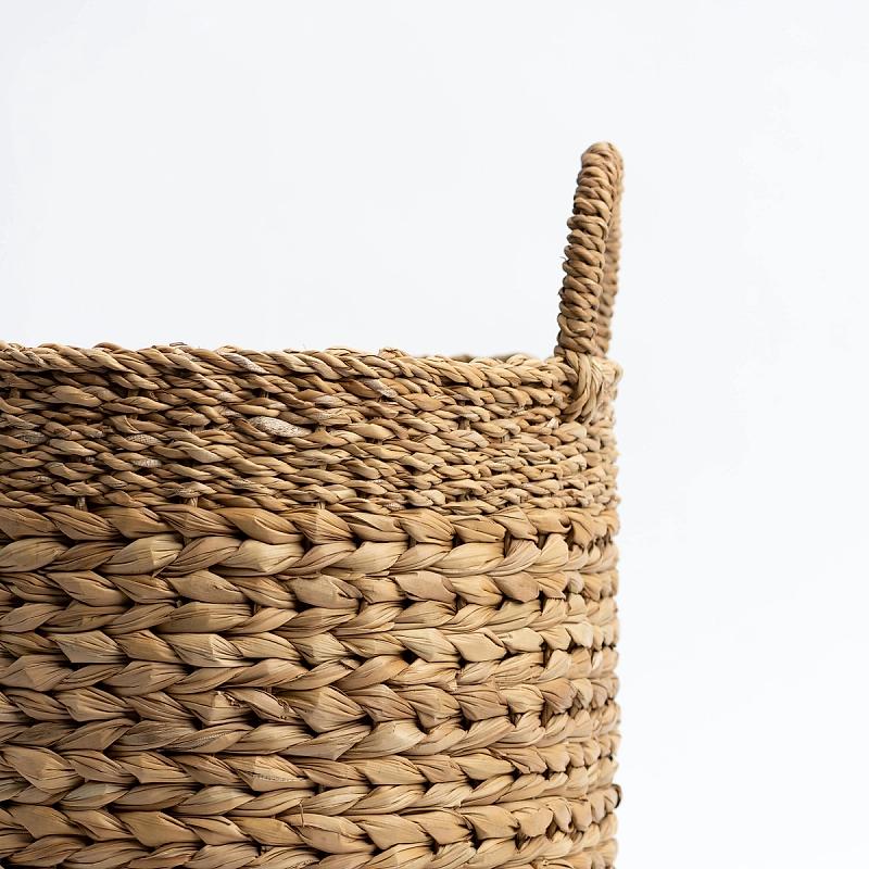 Marbella - Round Seagrass And Hyacinth Woven Basket | Wicka