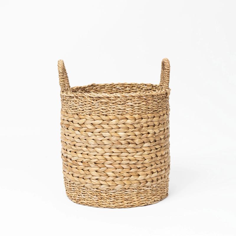 Marbella - Round Seagrass And Hyacinth Woven Basket | Wicka