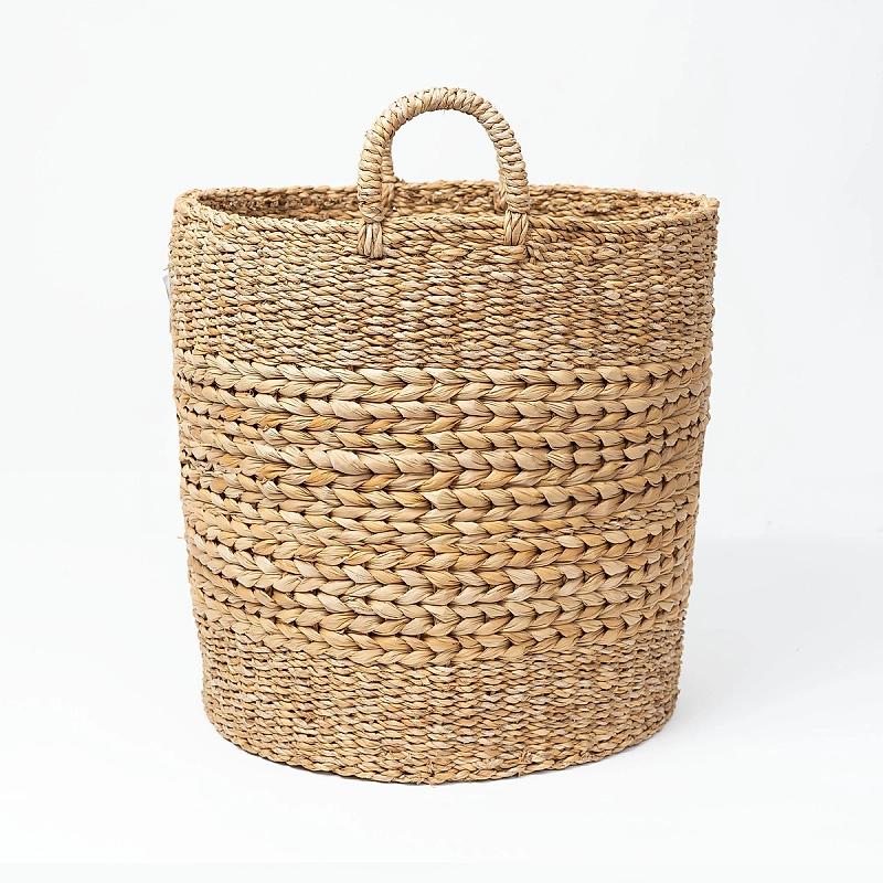 Marbella - Round Seagrass And Hyacinth Woven Basket | Wicka