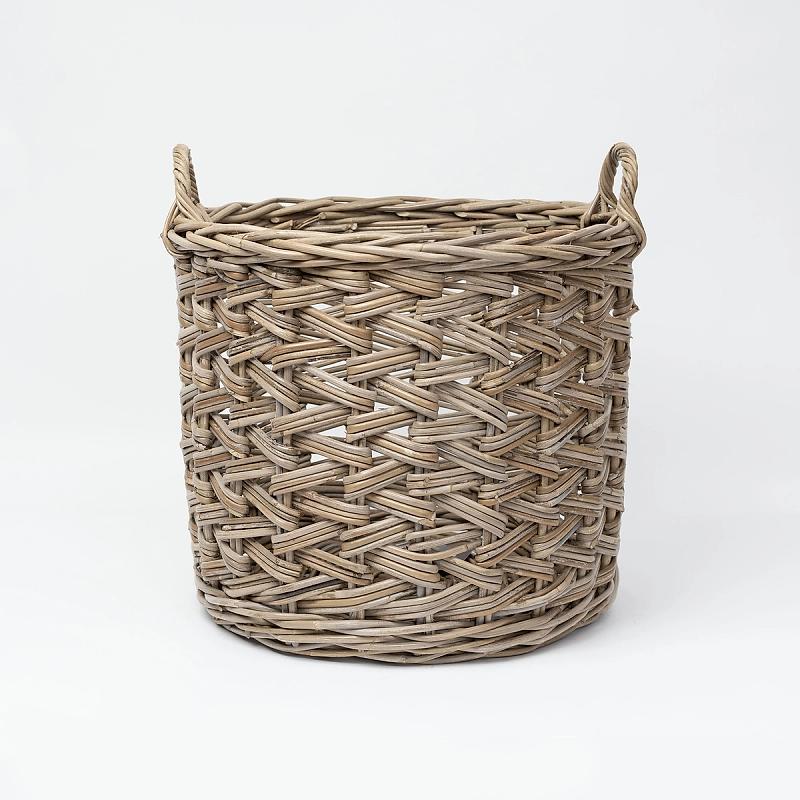 Lido - Round Herringbone Weave Kubu Basket | Wicka