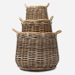 Cabo Elliptical Rope And Wicker Cane Basket