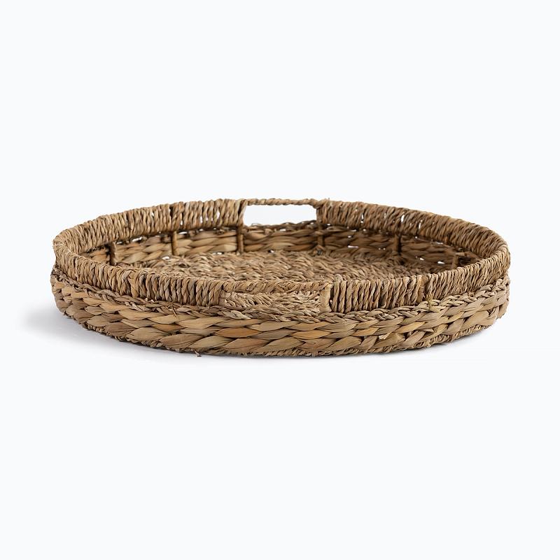 Bellagio | Round Seagrass And Hyacinth Woven Tray