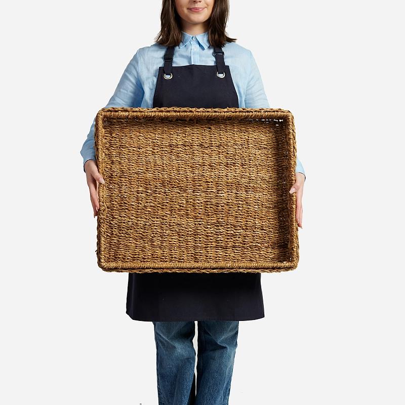 Milano - Rectangular Seagrass And Hyacinth Woven Tray | Wicka