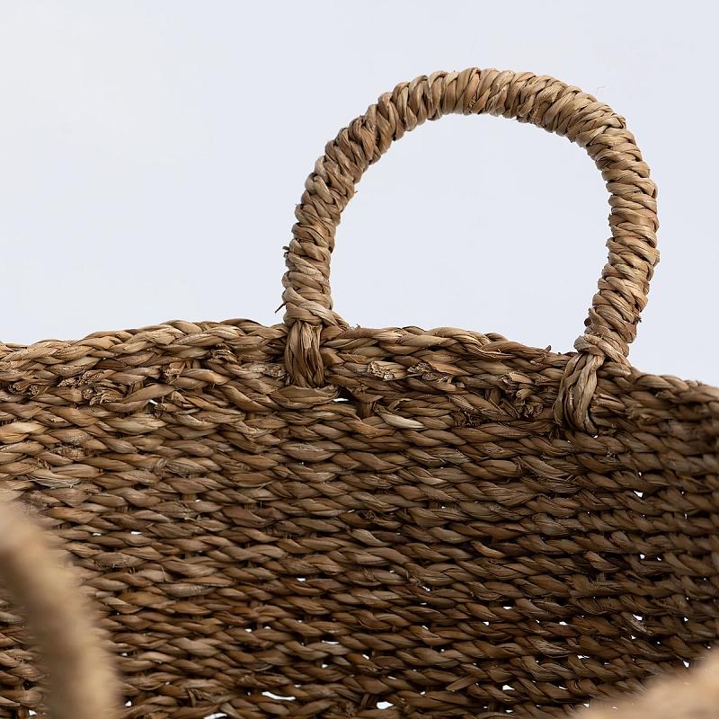 Marbella - Round Seagrass And Hyacinth Woven Basket | Wicka