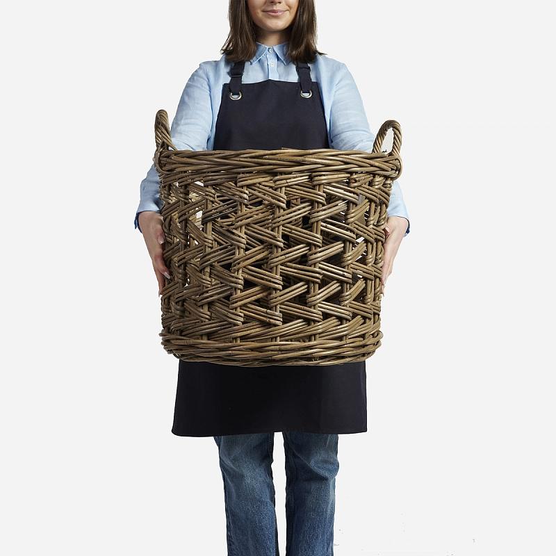 Lido - Round Herringbone Weave Kubu Basket | Wicka