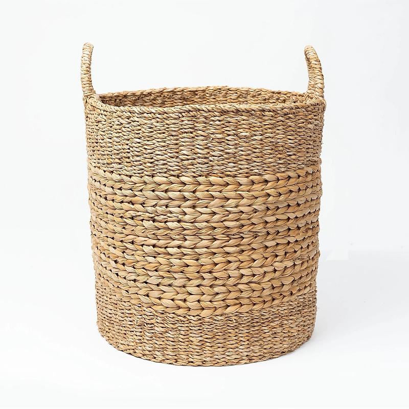 Marbella - Round Seagrass And Hyacinth Woven Basket | Wicka