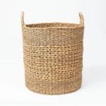 Marbella - Round Seagrass And Hyacinth Woven Basket | Wicka