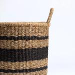 Woodbury - Round Striped Seagrass Basket | Wicka