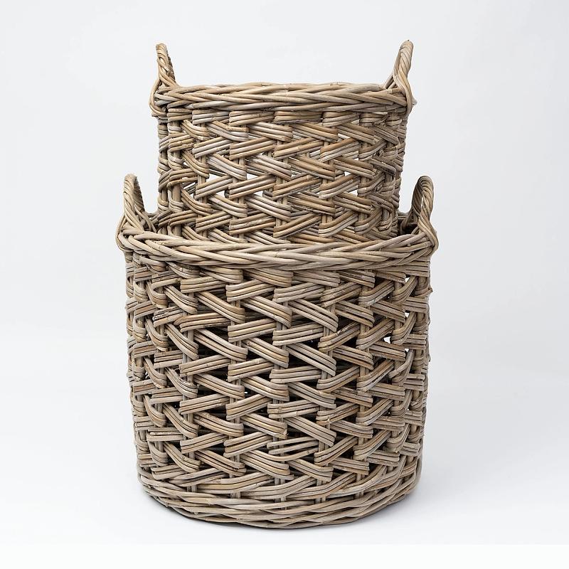 Lido - Round Herringbone Weave Kubu Basket | Wicka