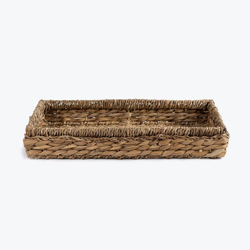 Milano - Rectangular Seagrass And Hyacinth Woven Tray | Wicka