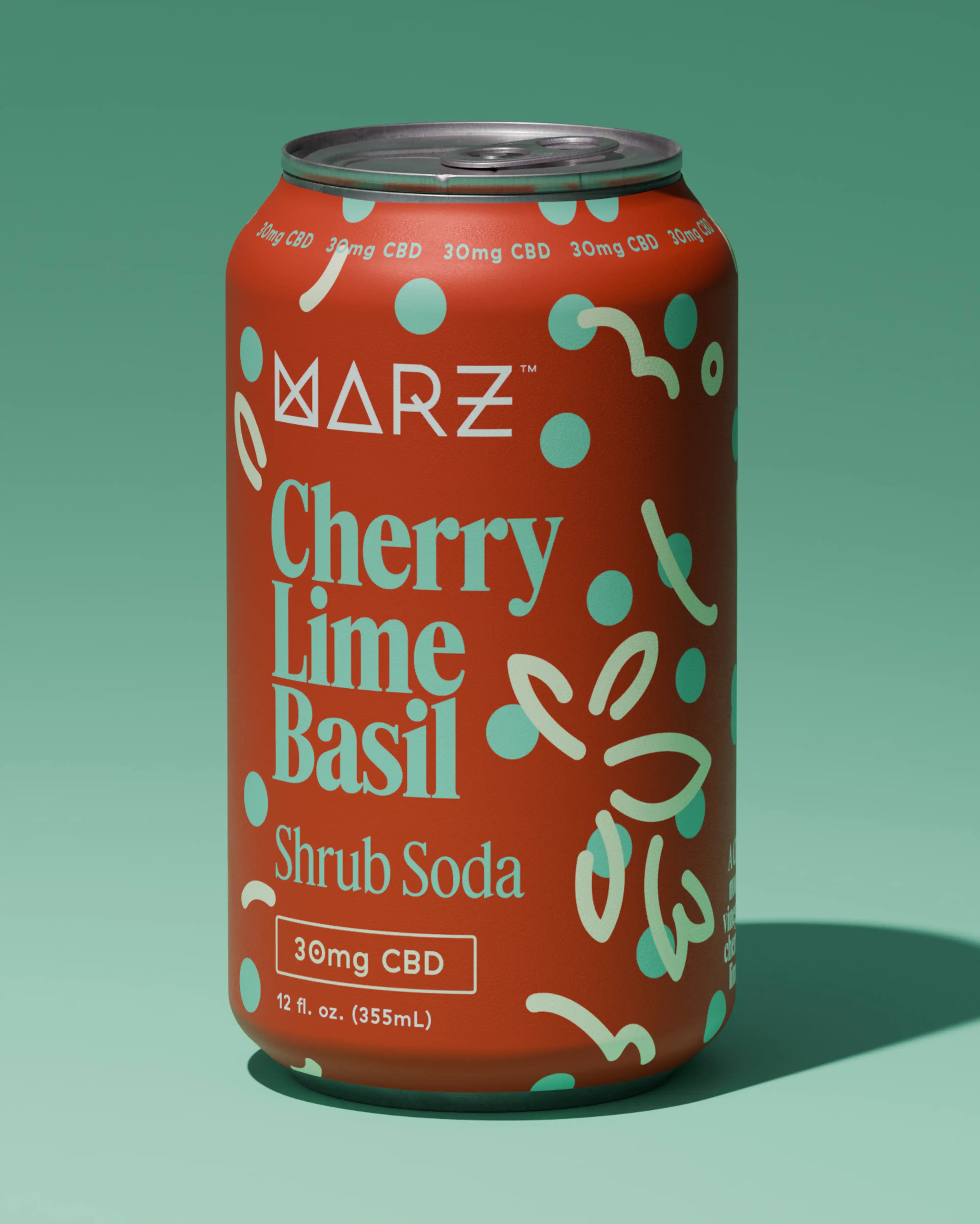 Cherry Lime Basil Shrub Soda