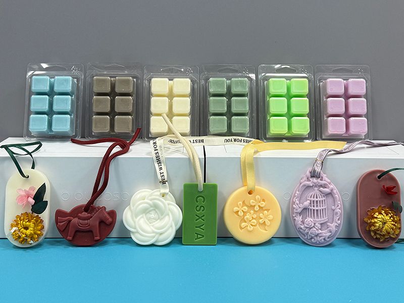 Wax melts in assorted shapes and colours
