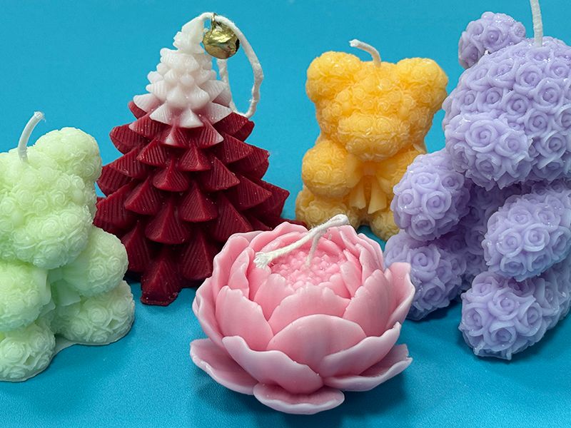 Detail of a moulded shaped candle