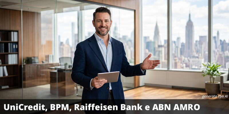Possibile premio del 14,63% annuo con il certificate su UniCredit, Banco BPM, Raiffeisen Bank e ABN AMRO