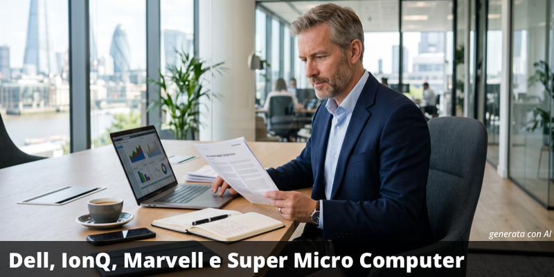 Barriera 25% e premio condizionato del 22,40% annuo con il certificate su Dell Technologies, IonQ, Marvell Technology e Super Micro Computer