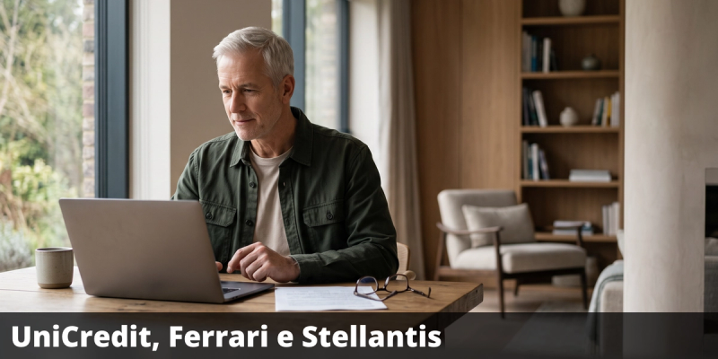 Possibile premio del 20% annuo con il certificate su UniCredit, Ferrari e Stellantis. Airbag al 50%