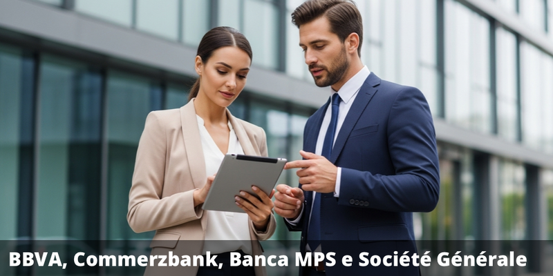 Possibile premio del 15% annuo con il certificate su BBVA, Commerzbank, Banca MPS e Société Générale