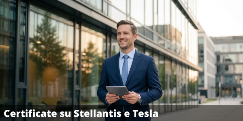 Possibile premio del 15,45% annuo con il certificate su Stellantis e Tesla