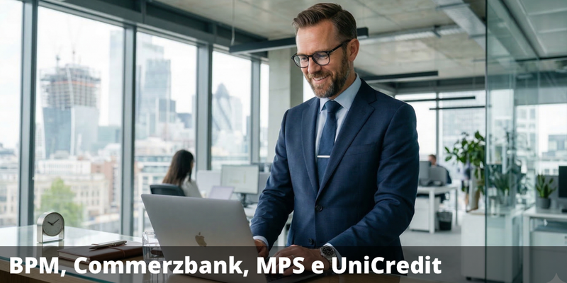 Premi del 15% annuo se i sottostanti del certificate, Unicredit, Bpm, Mps e Commerzbank, a scadenza non saranno crollati del 99%