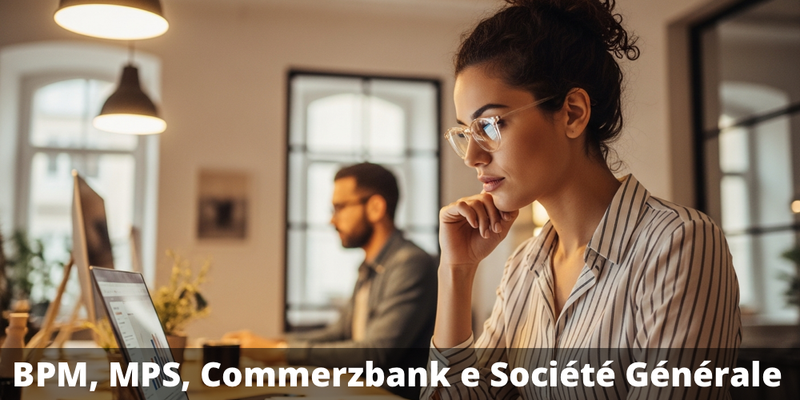 Possibile premio del 19% annuo con il certificate su Banco BPM, Banca MPS, Commerzbank e Société Générale