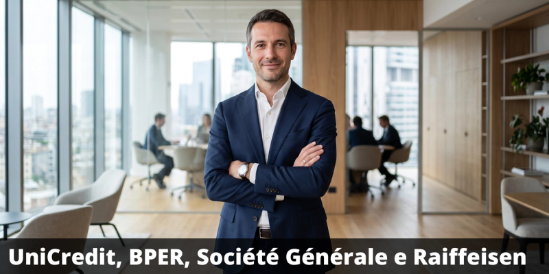 Possibile premio del 16,80% annuo con il certificate su UniCredit, BPER, Société Générale e Raiffeisen