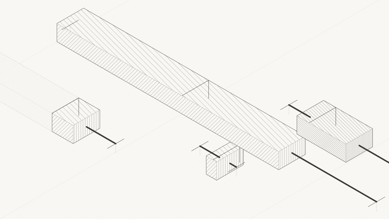 Abstract judgment-depth beams illustrating the Q2D-Web retrieval benchmark.
