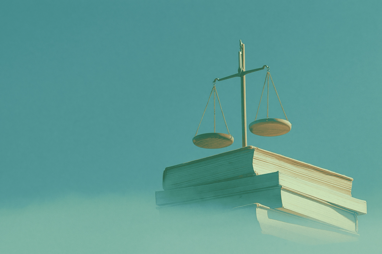 image of a scale on legal books
