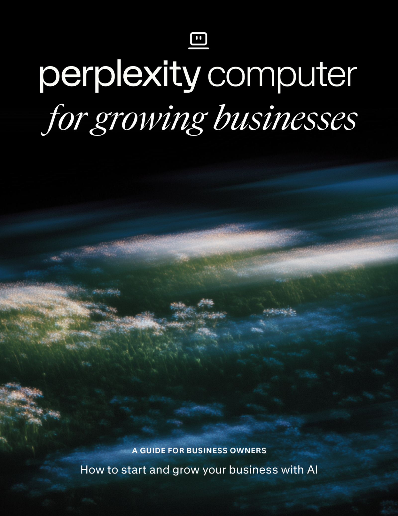 Image of a shadow sky with text that says Perplexity Computer for