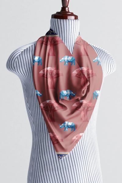 Geometric Safari Silk Scarf Design