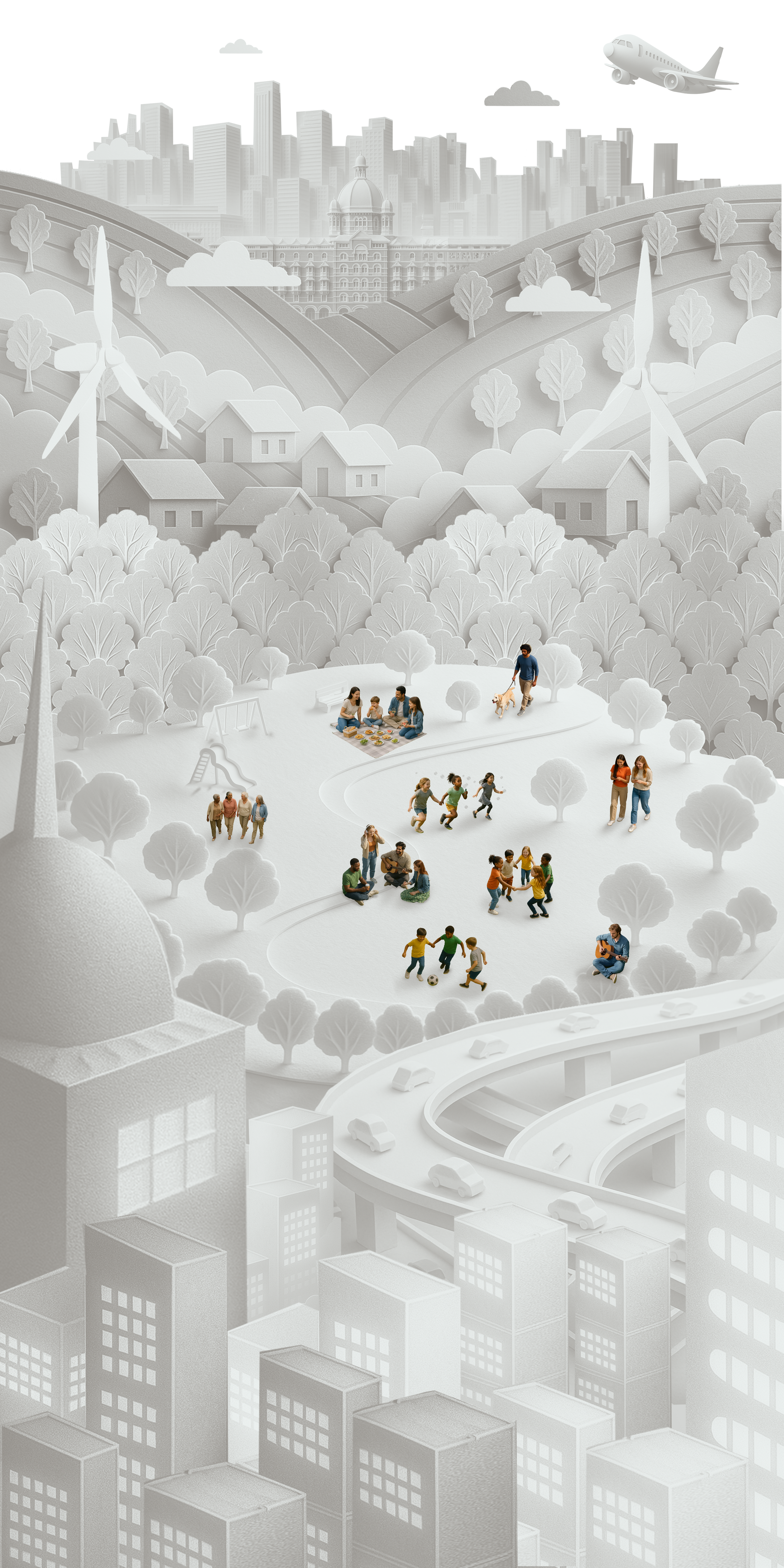 Tata Conceptual Paper-Cut City & Community Visual