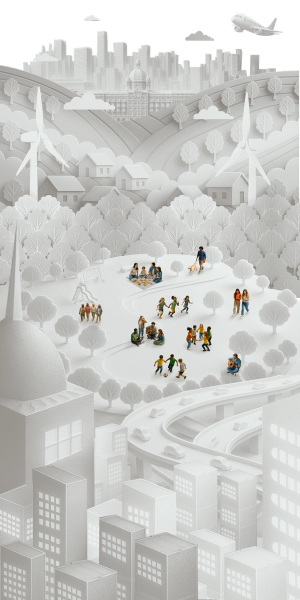 Tata Conceptual Paper-Cut City & Community Visual