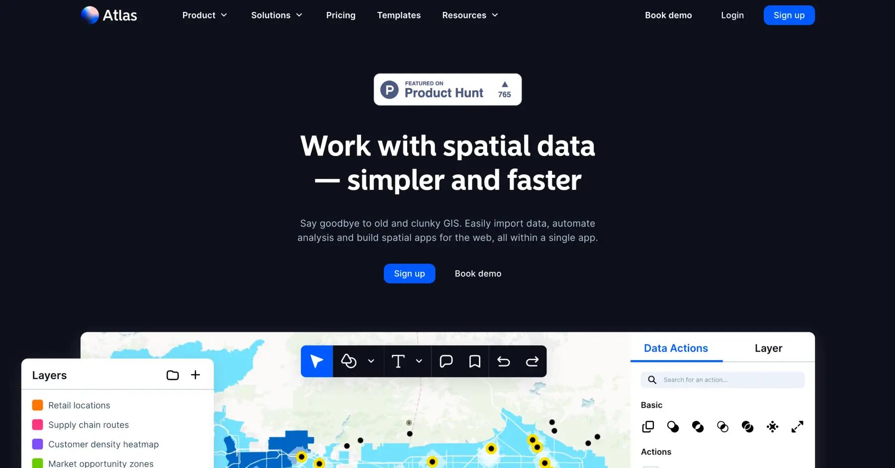 Atlas website homepage