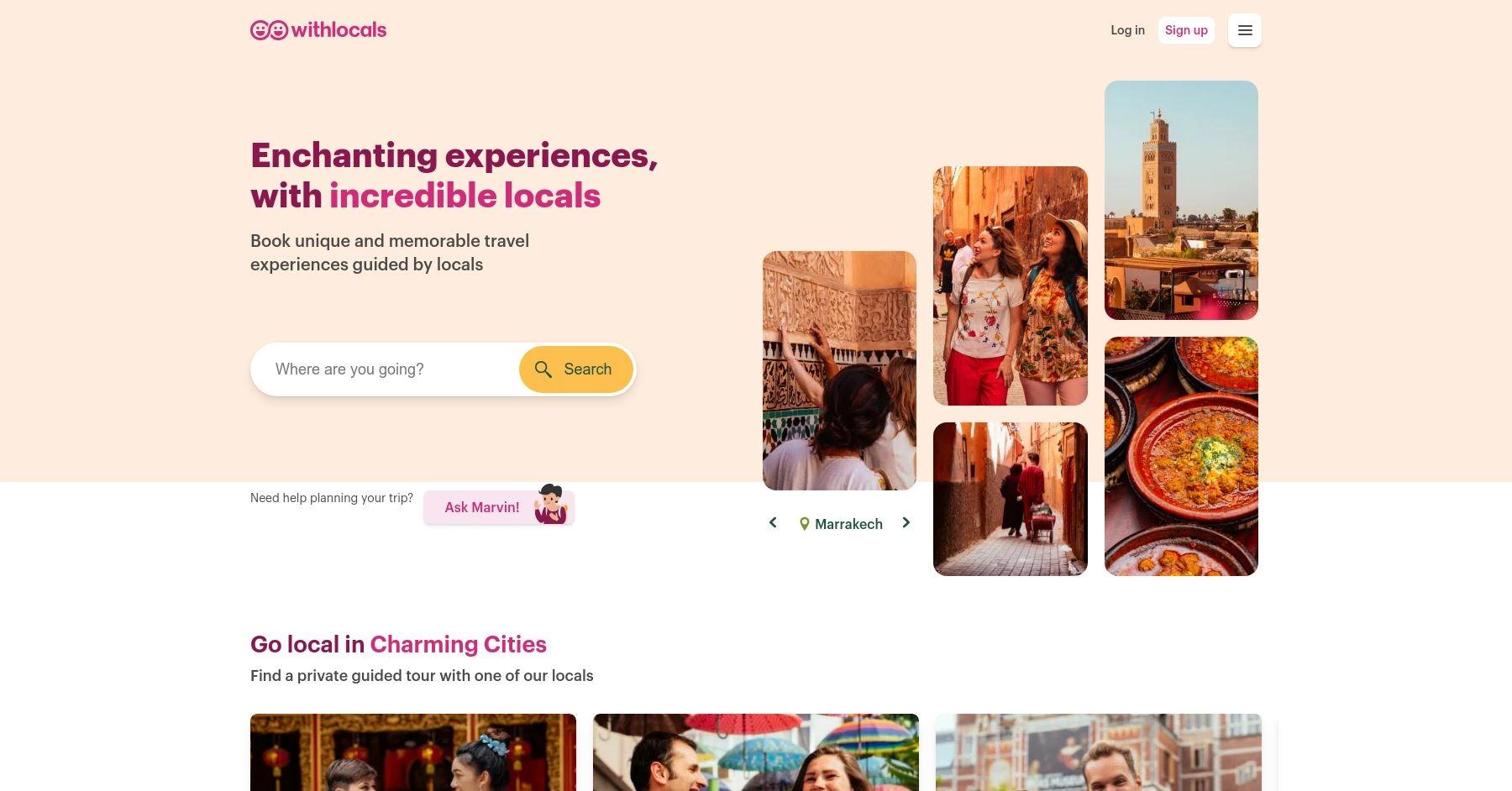 Withlocals website homepage