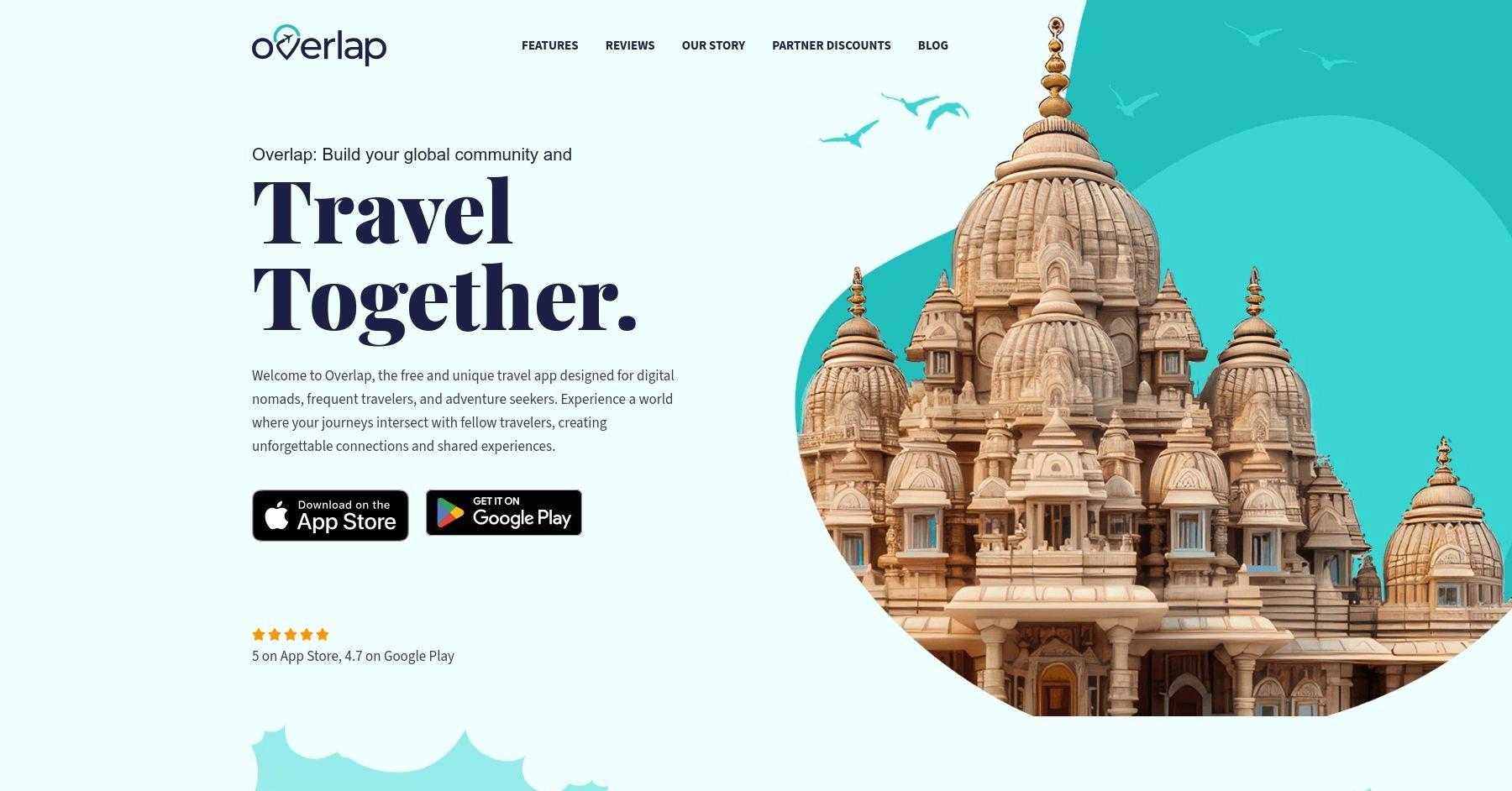 Overlap website homepage