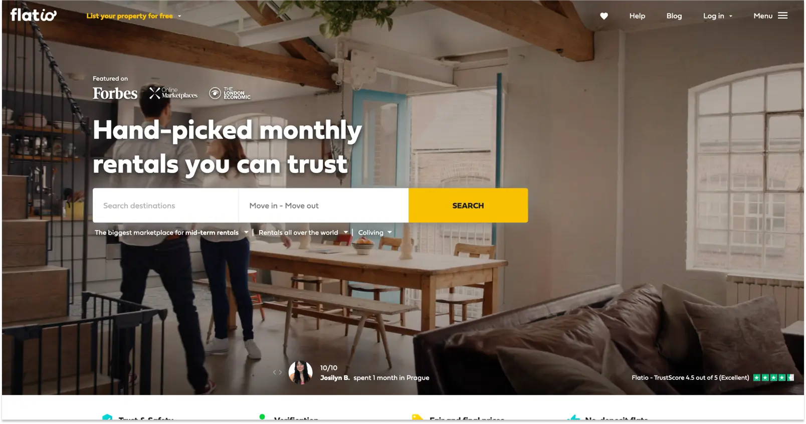 Flatio website homepage
