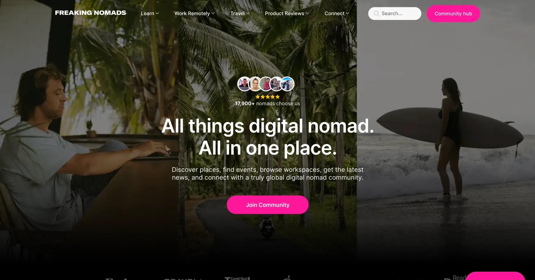 Freaking Nomads website homepage