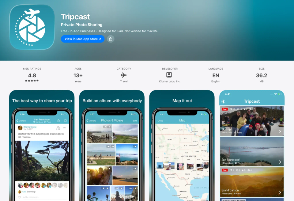 Tripcast app showcasing real-time travel updates