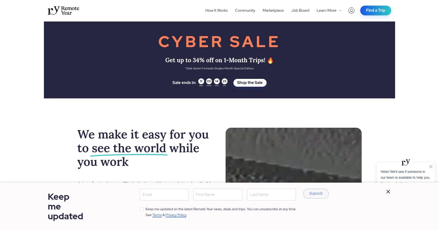 Remote Year website homepage