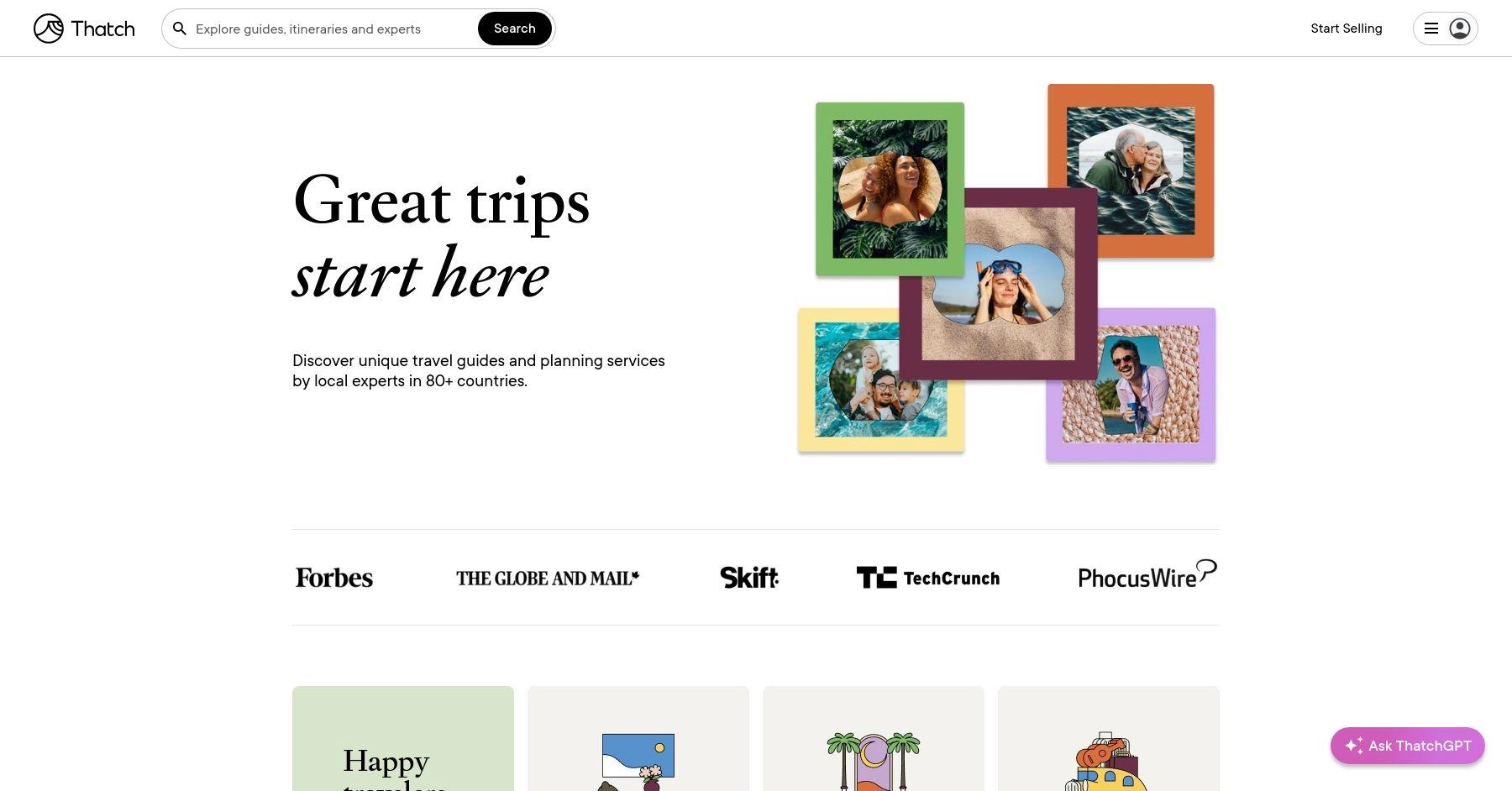Thatch website homepage