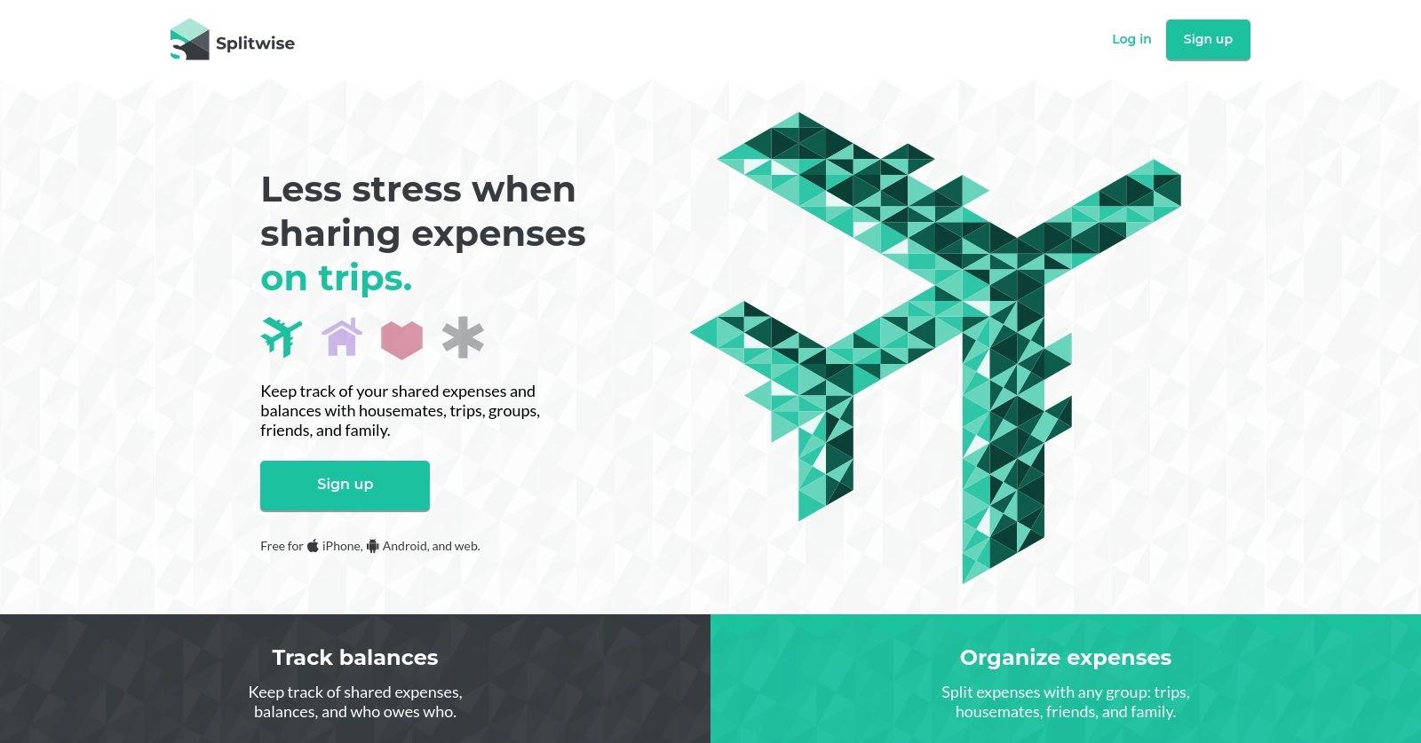 Splitwise website homepage