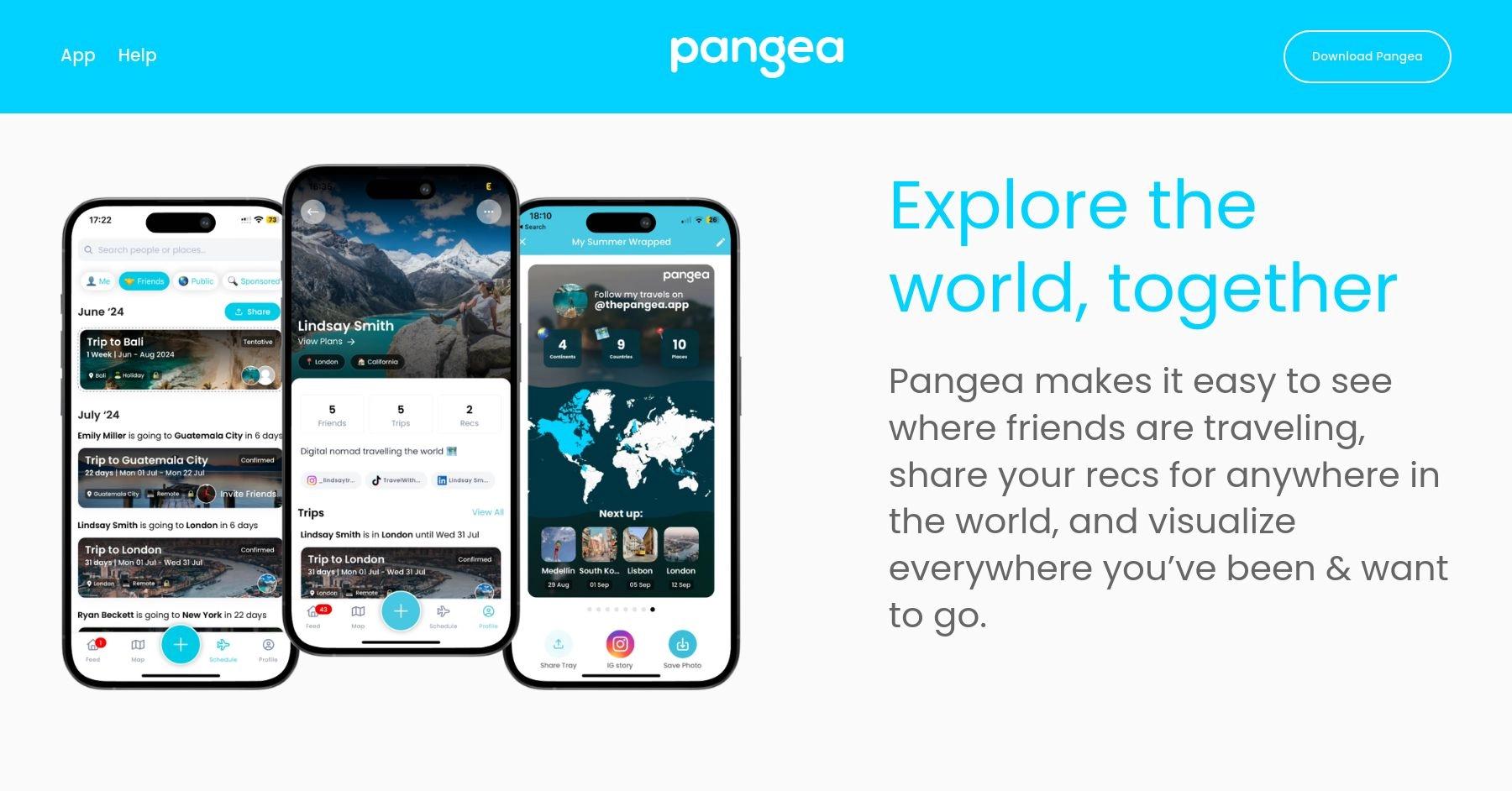 Pangea website homepage