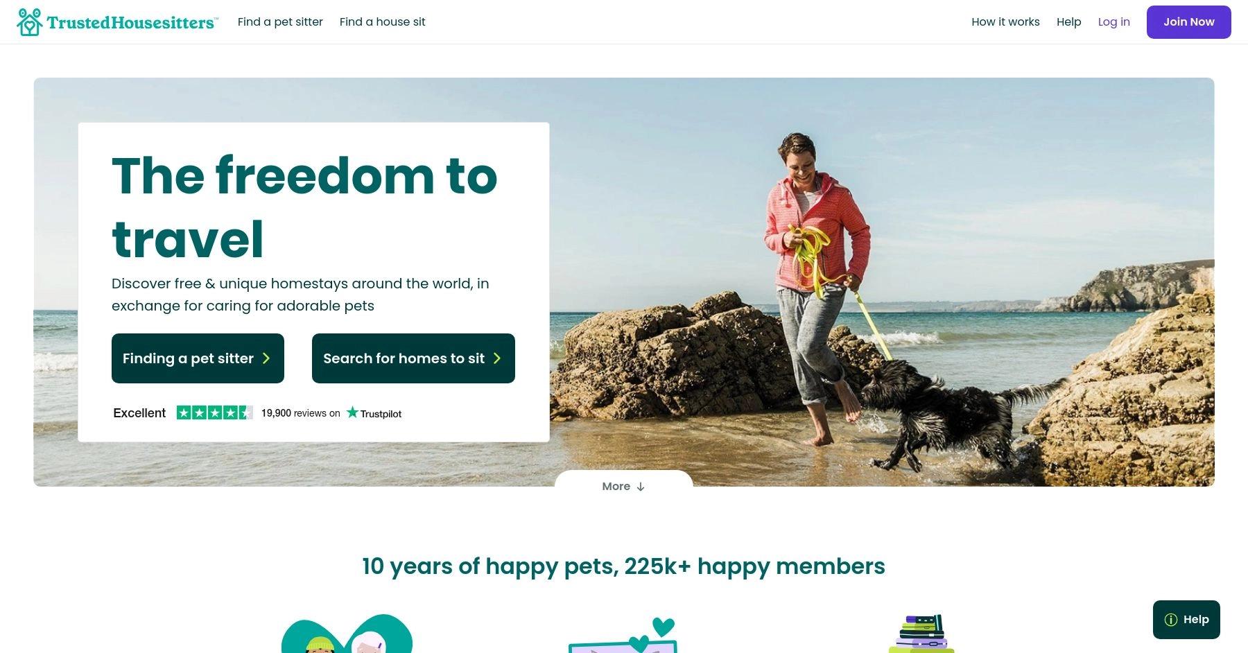 Trusted House Sitters website homepage