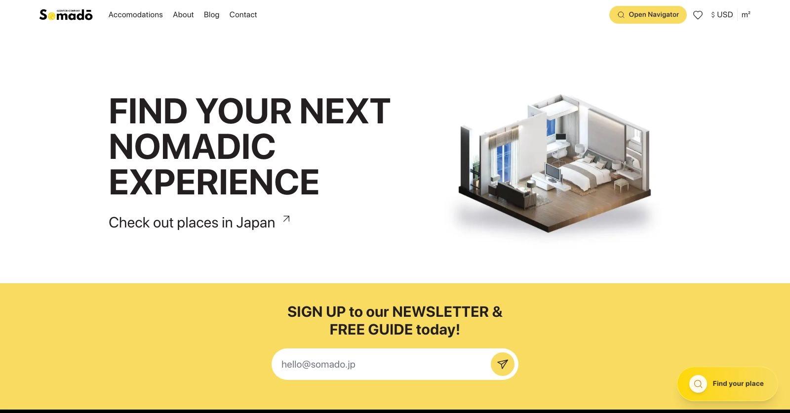Somado website homepage