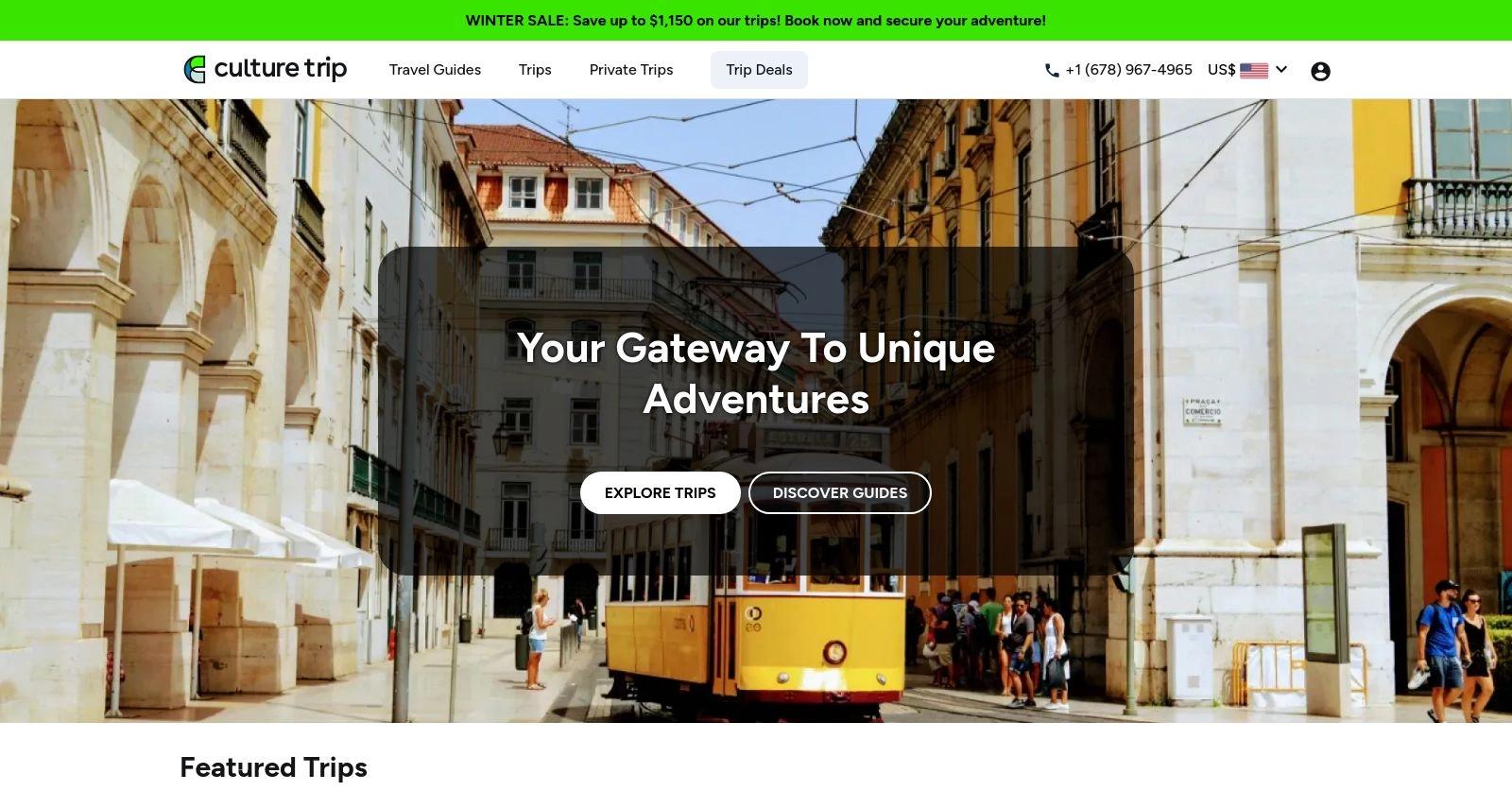 Culture Trip website homepage