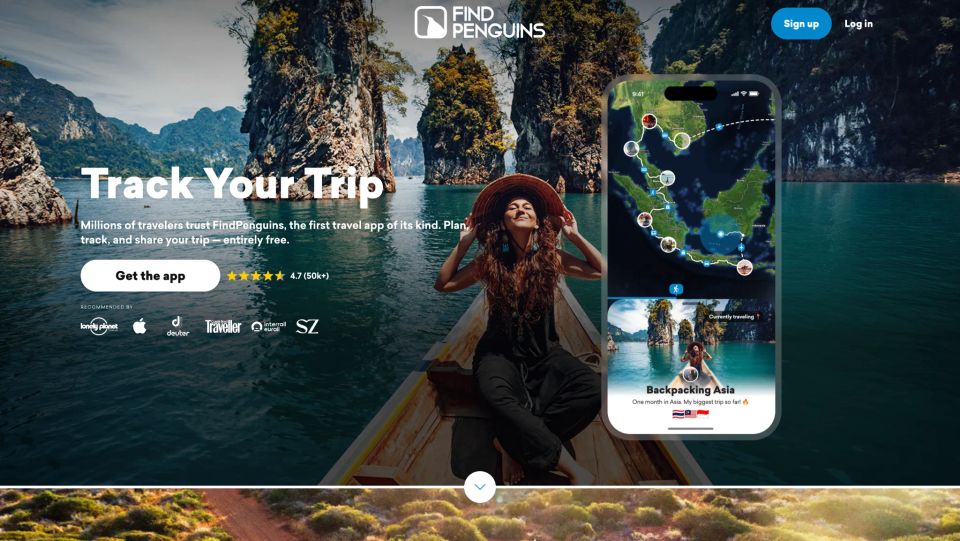 FindPenguins app showcasing GPS tracking features