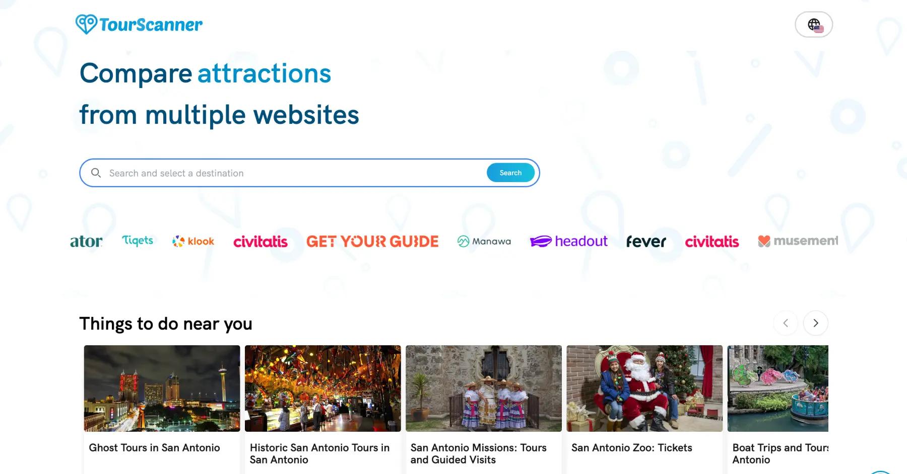 TourScanner website homepage