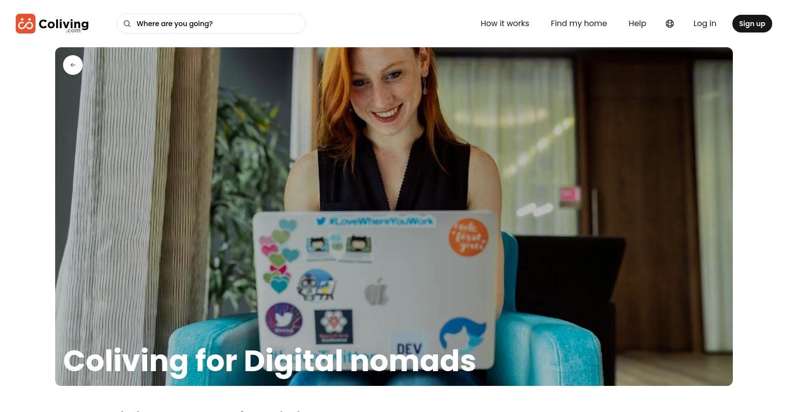 Coliving.com website homepage