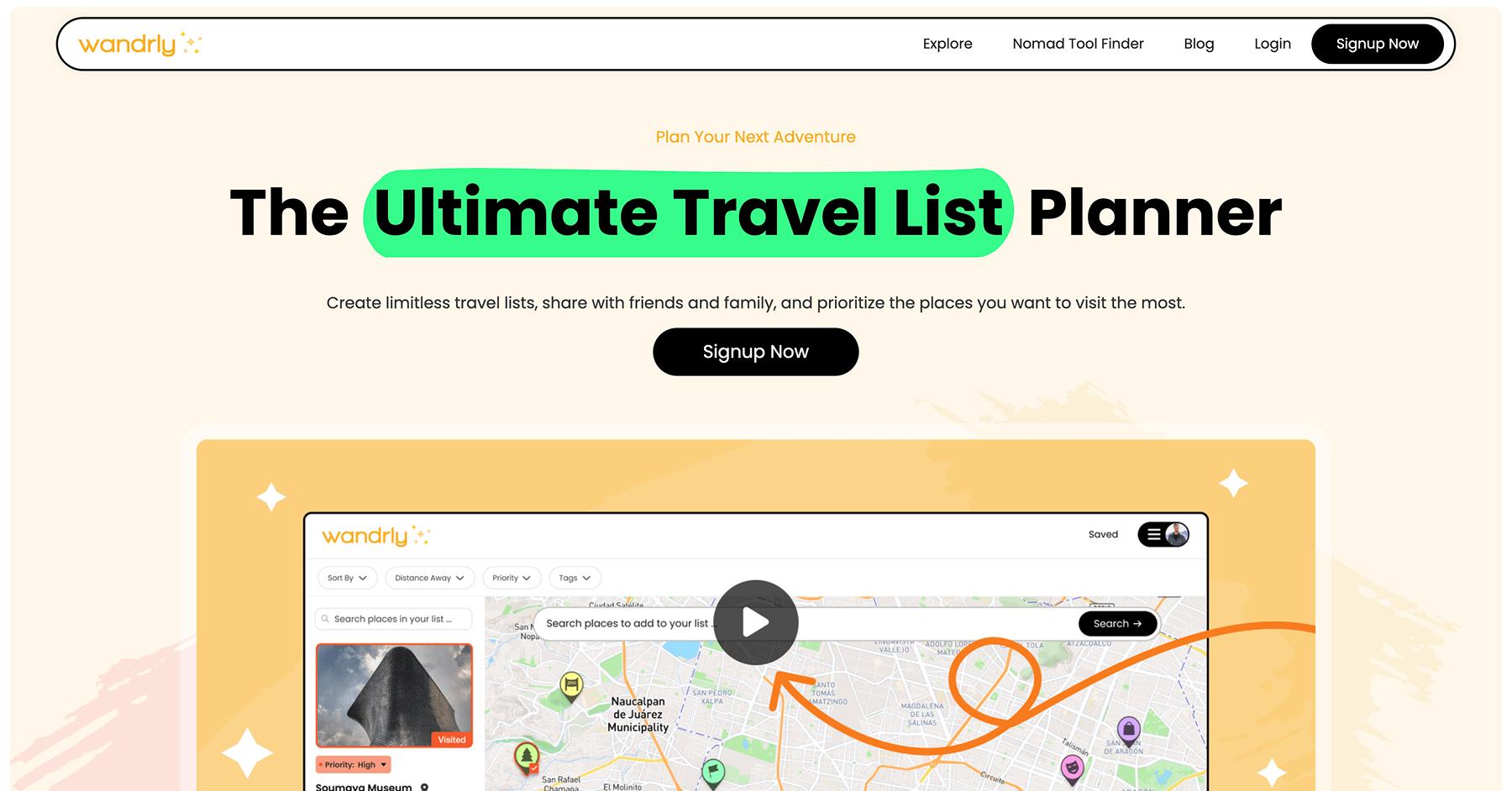 Wandrly travel app
