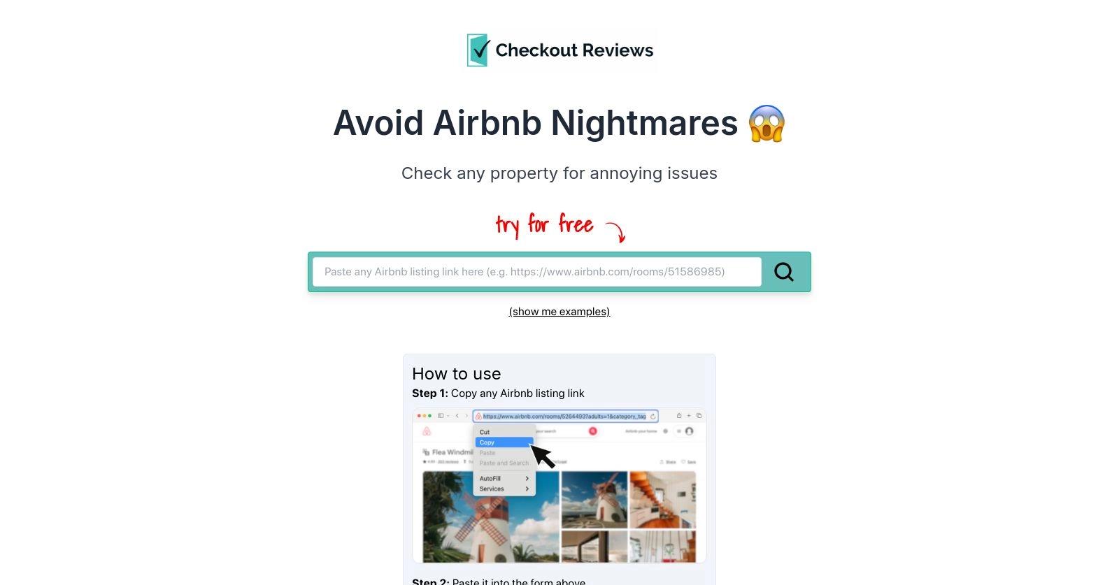 Checkout Reviews website homepage